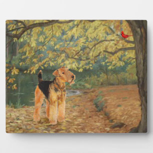 Airedale Terrier Birdwatching Plaque