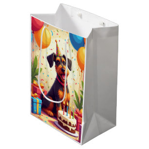 Airedale Terrier Birthday Celebration Medium Gift Bag