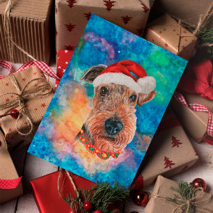 Airedale Terrier Breed Dog Christmas Holiday Postcard