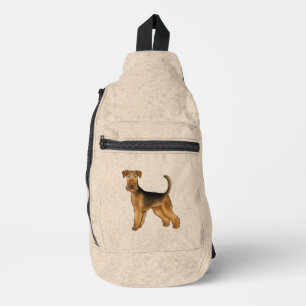 Airedale Terrier Cartoon Dog Bingley Terrier Dog Sling Bag