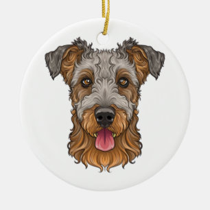 airedale terrier ceramic tree decoration