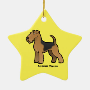 airedale terrier ceramic tree decoration