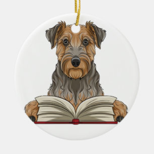 airedale terrier ceramic tree decoration