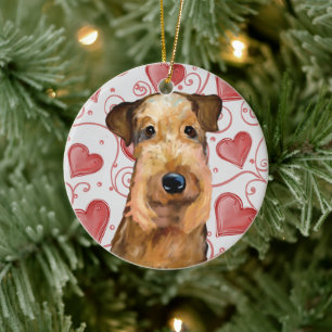 Airedale Terrier      Ceramic Tree Decoration