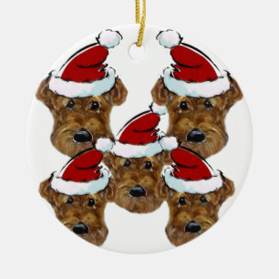 AIREDALE TERRIER CERAMIC TREE DECORATION