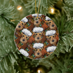 Airedale Terrier Ceramic Tree Decoration