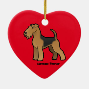airedale terrier ceramic tree decoration