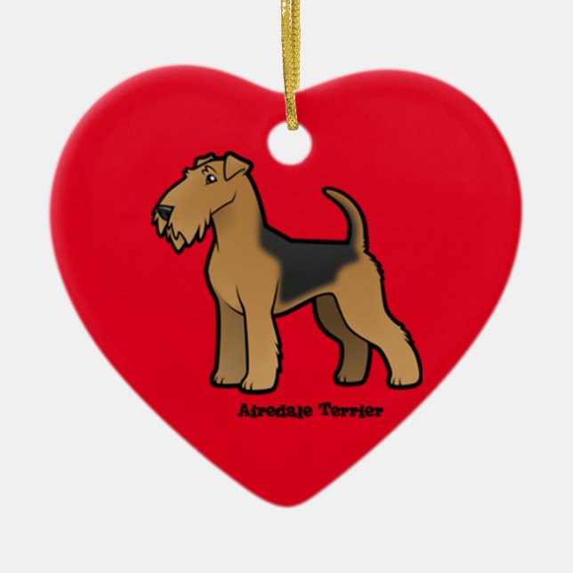 airedale terrier ceramic tree decoration (Front)