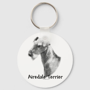 Airedale Terrier Charcoal Keychain