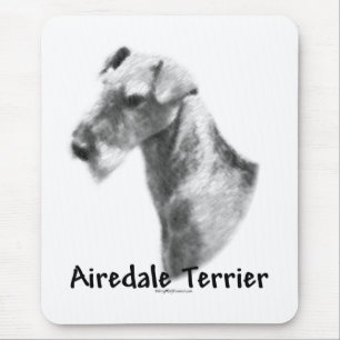 Airedale Terrier Charcoal Mouse Mat