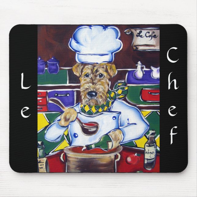 Airedale Terrier, Chef Le Mousepad (Front)