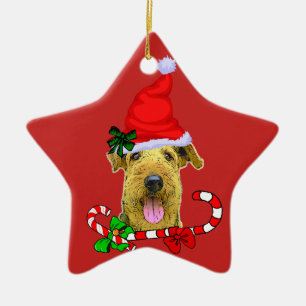 Airedale Terrier Christmas Ceramic Tree Decoration