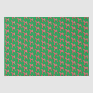Airedale Terrier Christmas Dog Silhouette Green Tissue Paper