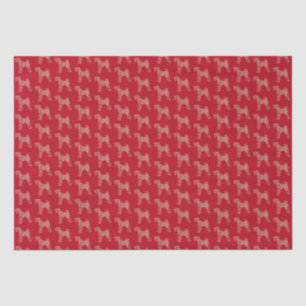 Airedale Terrier Christmas Dog Silhouette Red Tissue Paper