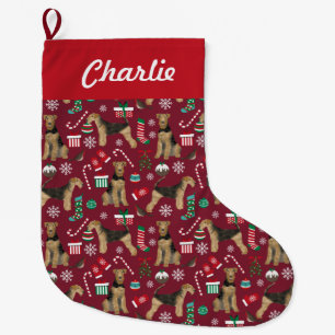 airedale terrier christmas gift wrap large christmas stocking
