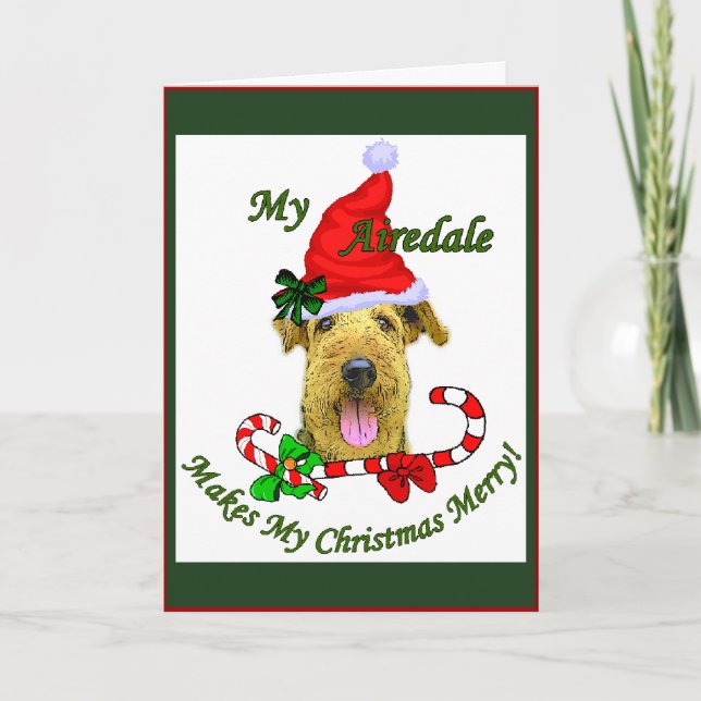 Airedale Terrier Christmas Gifts Holiday Card (Front)