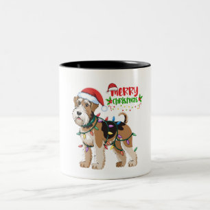 Airedale Terrier Christmas Lights Xmas Dogs Gifts Two-Tone Coffee Mug