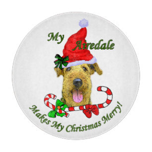 Airedale Terrier Christmas Merry Cutting Board
