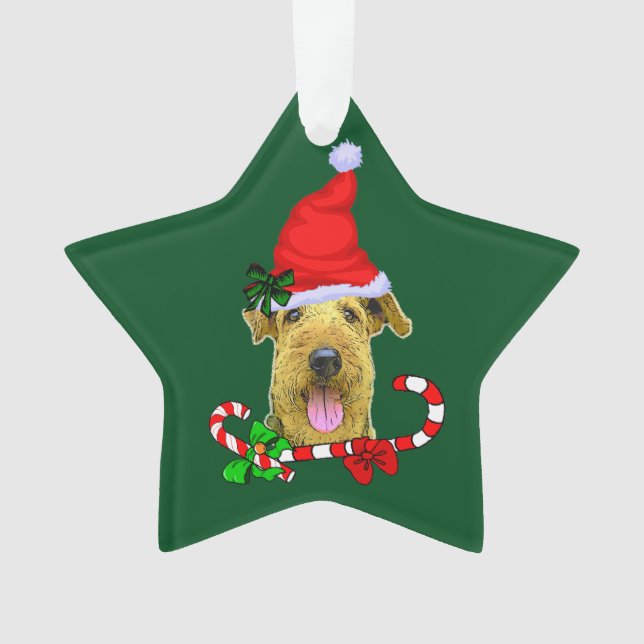 Airedale Terrier Christmas Ornament (Front)