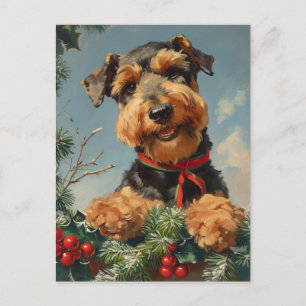 Airedale Terrier Christmas Postcard