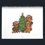 Airedale Terrier Christmas Tree Calendar<br><div class="desc">This Airedale Terrier Christmas Tree design makes a great gift for a Airedale Terrier owner. It features a Airedale Terrier dog illustration.</div>