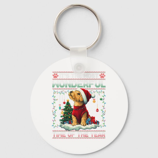 Airedale Terrier Christmas Tree Decorations Dog Lo Key Ring (Front)