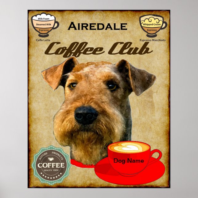 Airedale Terrier Coffee Club Poster (Front)