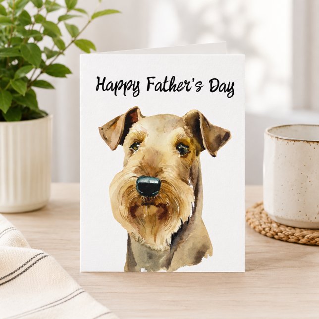 Airedale Terrier Custom Dog Dad Father's Day Card (Edit the message inside to personalize with your own text & name(s))