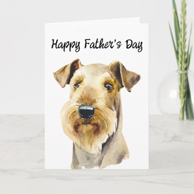 Airedale Terrier Custom Dog Dad Father's Day Card (Front)