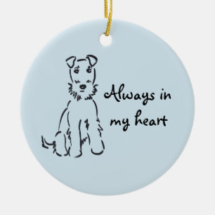 Airedale Terrier Customisable Dog Memory Keepsake Ceramic Tree Decoration
