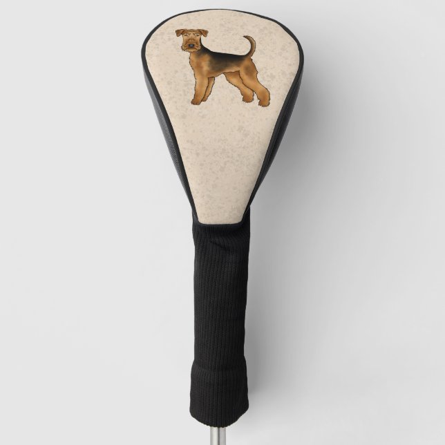 Airedale Terrier Cute Cartoon Dog Bingley Terrier Golf Head Cover (Front)