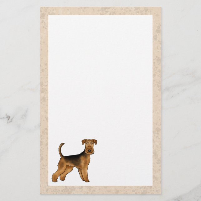 Airedale Terrier Cute Cartoon Dog Bingley Terrier Stationery (Front)