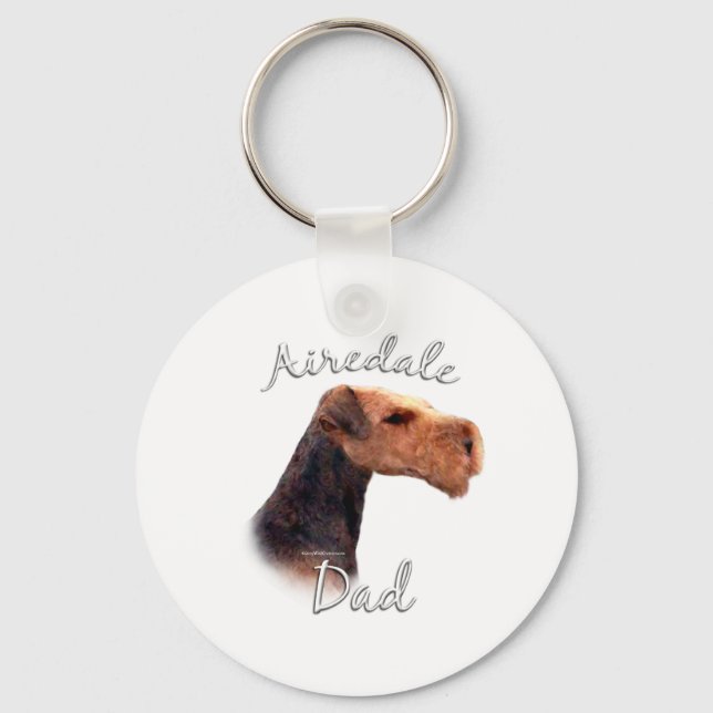 Airedale Terrier Dad 2 Key Ring (Front)