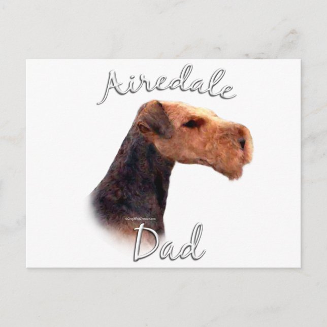 Airedale Terrier Dad 2 Postcard (Front)