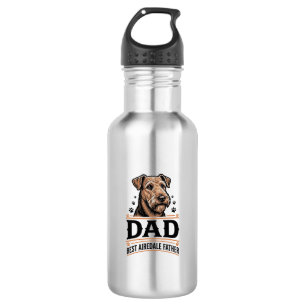 Airedale Terrier Dad Vintage Dog Father Shirt_1 532 Ml Water Bottle