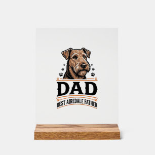 Airedale Terrier Dad Vintage Dog Father Shirt_1 Acrylic Sign