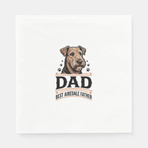 Airedale Terrier Dad Vintage Dog Father Shirt_1 Napkin