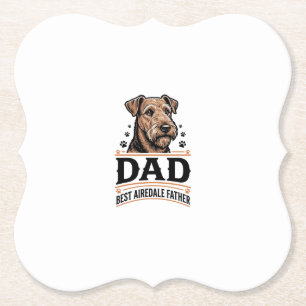 Airedale Terrier Dad Vintage Dog Father Shirt_1 Paper Coaster