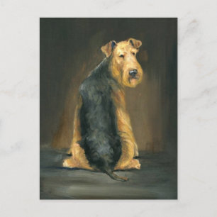 Airedale Terrier Dog Art Postcard