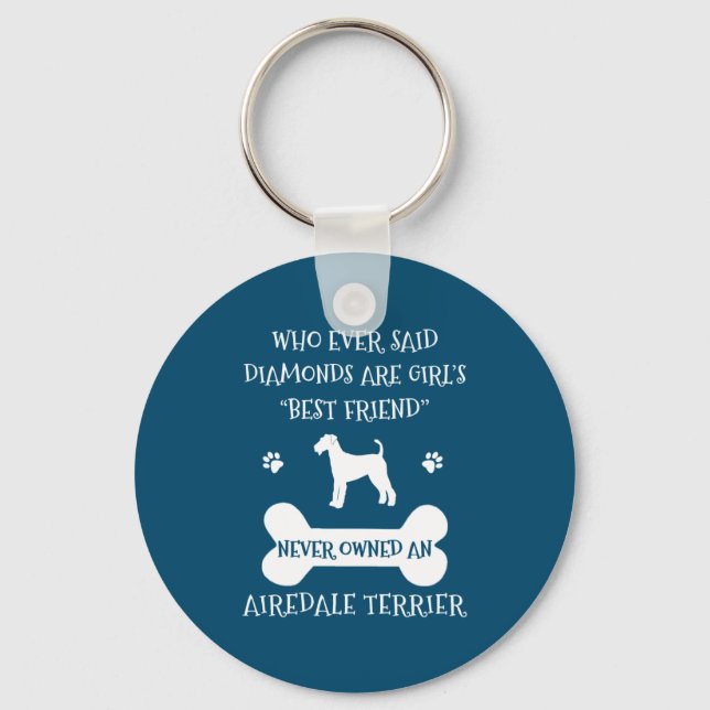 Airedale Terrier Dog Best Friend Keychain (Front)