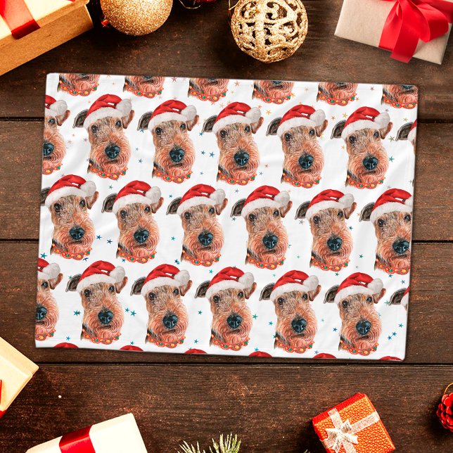 Airedale Terrier Dog Breed Christmas Fleece Blanket (Creator Uploaded)