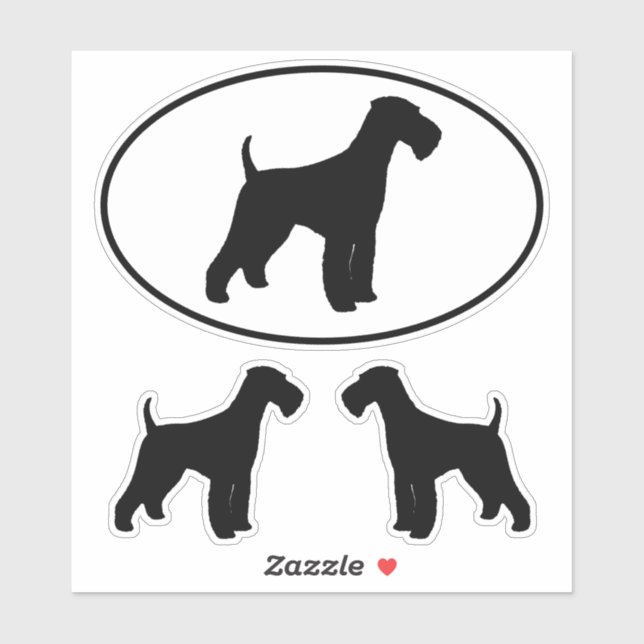 Airedale Terrier Dog Breed Silhouette Stickers (Sheet)