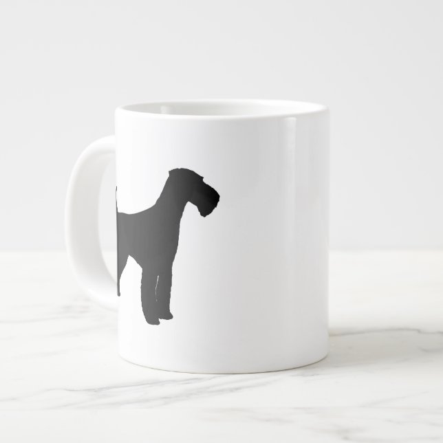 Airedale Terrier Dog Breed Silhouettes Large Coffee Mug (Front Left)