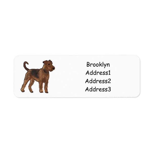 Airedale terrier dog cartoon illustration (Front)