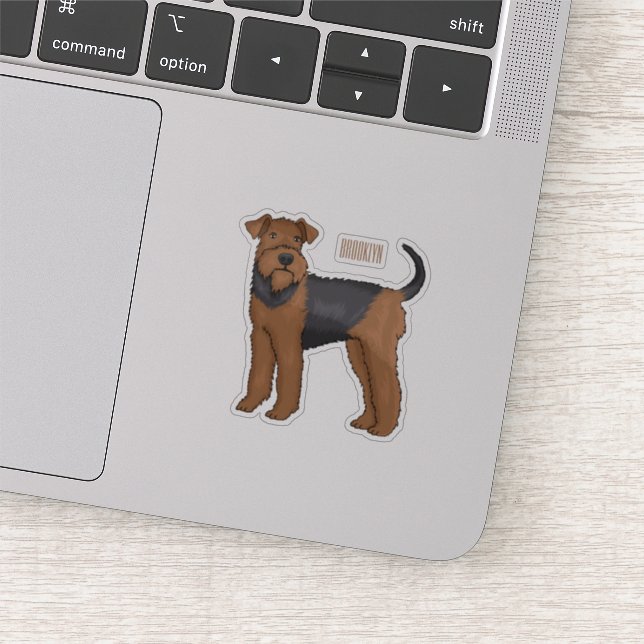 Airedale terrier dog cartoon illustration (Detail)