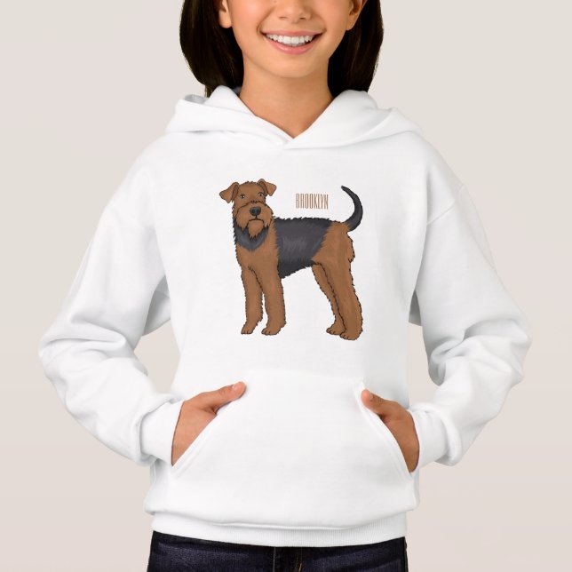 Airedale terrier dog cartoon illustration (Front)