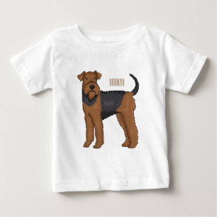 Airedale terrier dog cartoon illustration  baby T-Shirt