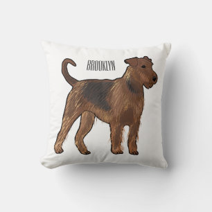 Airedale terrier dog cartoon illustration cushion