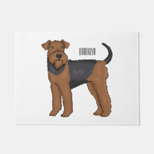 Airedale terrier dog cartoon illustration doormat