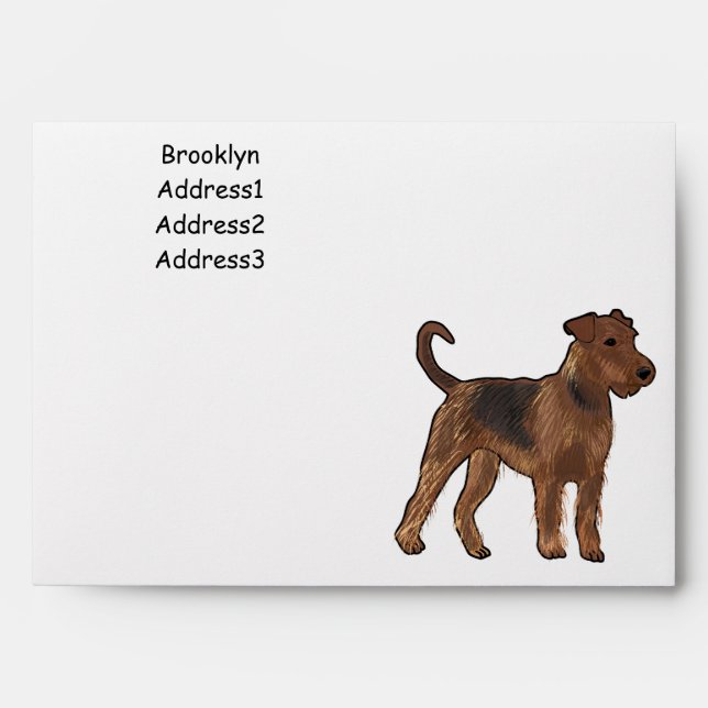 Airedale terrier dog cartoon illustration envelope (Front)